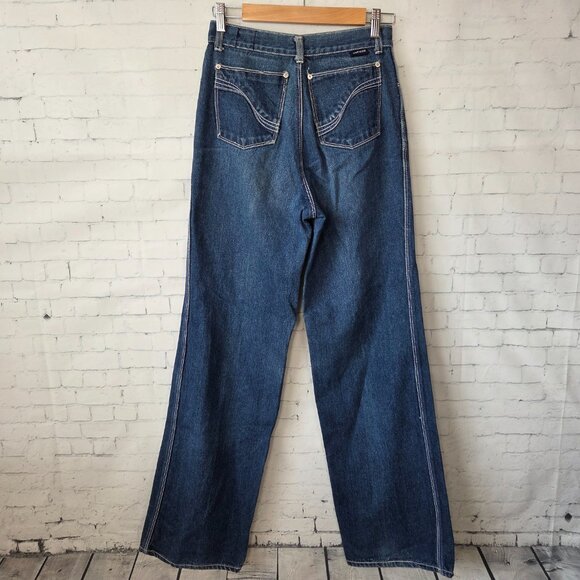 Lawman VTG Western Womens Wide Leg Jeans Tall Size 26 x 35 Tagged 32 Long Flare - Picture 1 of 10